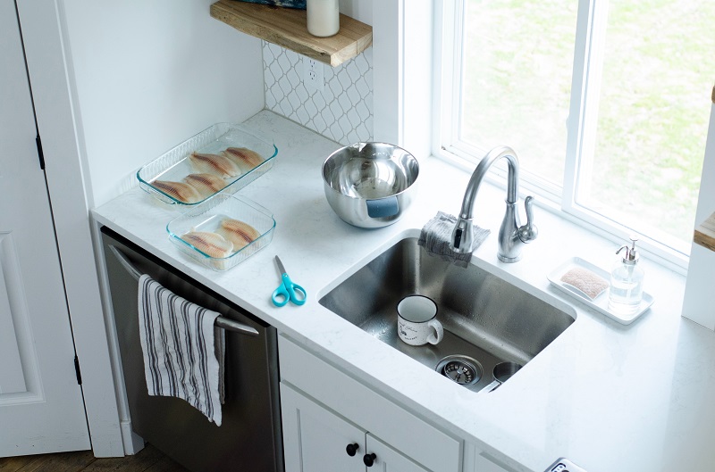 overmount or undermount kitchen sink with butcher